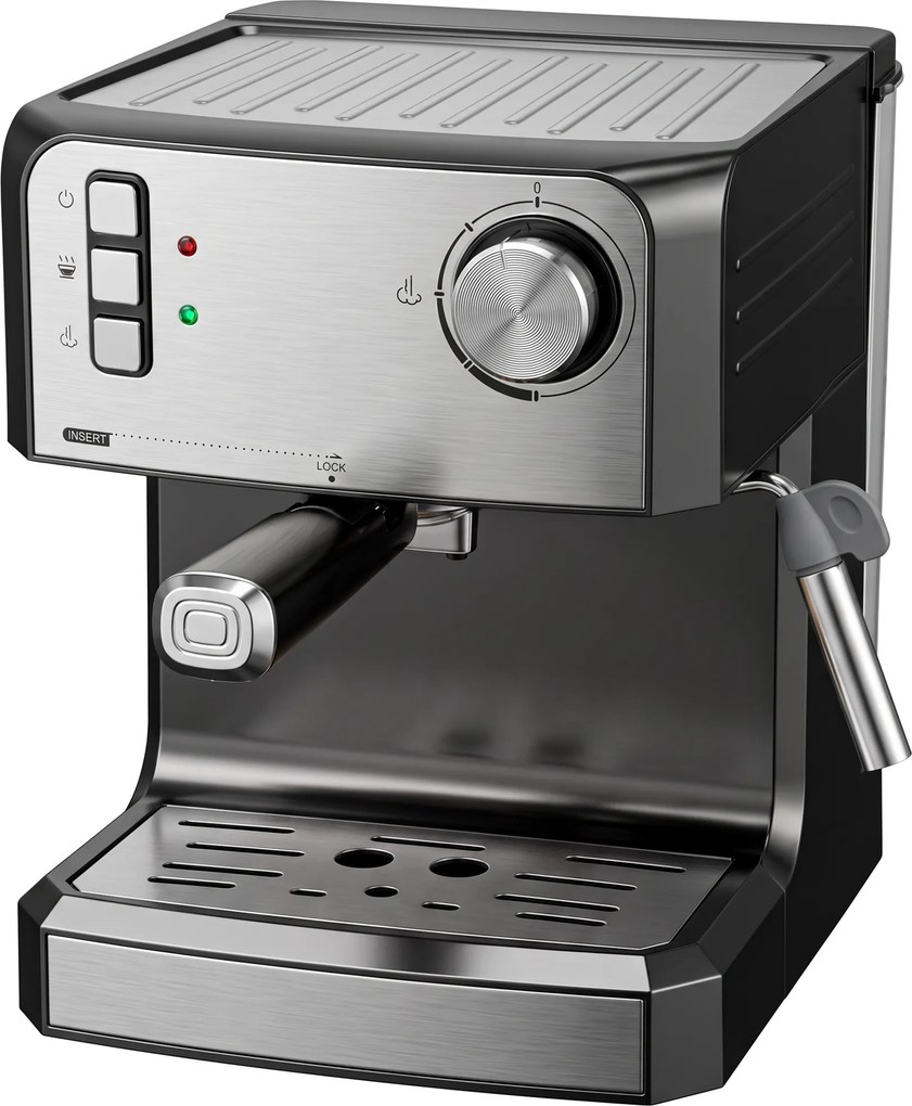 HOMCOM Ekspres do kawy, 20-BAR ekspres z dyszą do spieniania mleka, zbiornik 1,6 l, Czarny | Aosom PL