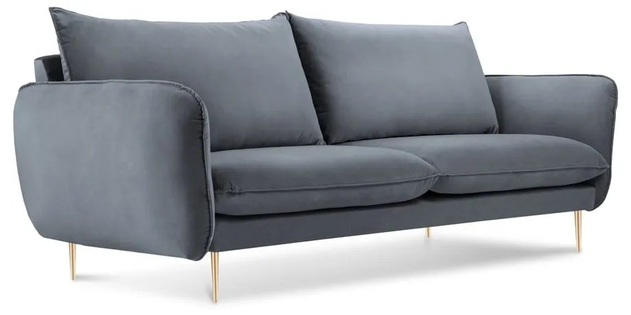 Szara aksamitna sofa Cosmopolitan Design Florence, 160 cm