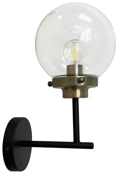 Industrialny kinkiet ścienny ze szklanym kloszem kulą - 3X V132 D2-B42