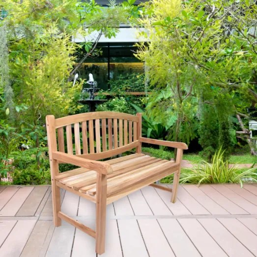 Teakowa ławka ogrodowa Bradford 2-osobowa, 120 cm, drewno