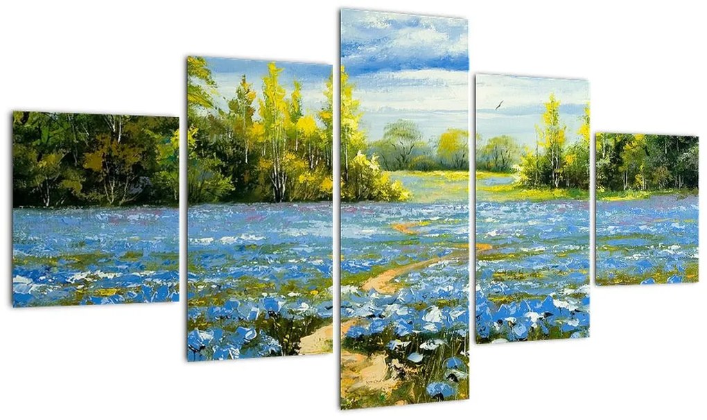 Obraz - Ścieżka w polu, obraz olejny (125x70 cm)