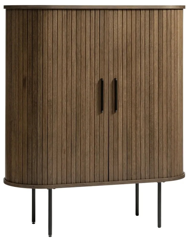 Brązowa szafka w dekorze dębu z drzwiami przesuwnymi 100x118 cm Nola – Unique Furniture