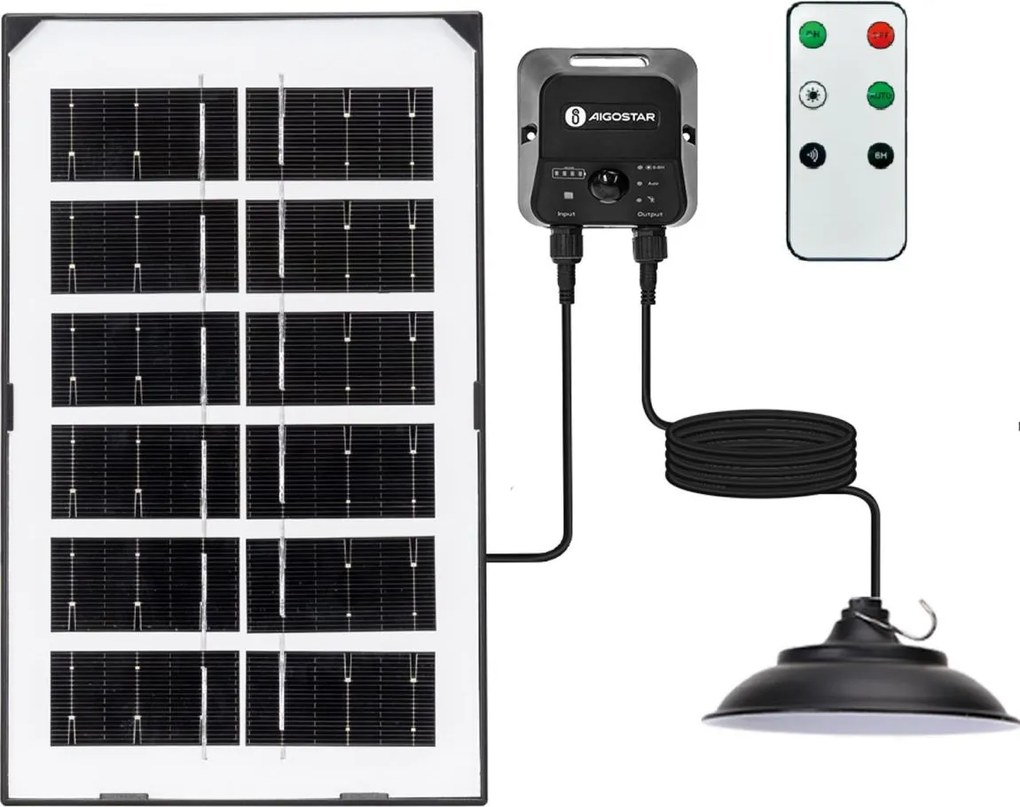 Aigostar - Solarna lampa sufitowa LED/35W/12V 3000 mAh 6500K śr. 15 cm
