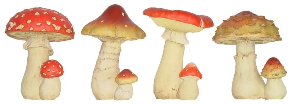 Figurki ogrodowe z żywicy polimerowej zestaw 4 szt. Toadstool – Esschert Design