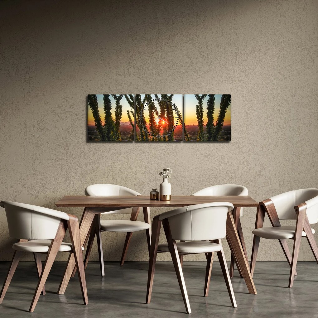 Obraz - Rośliny (z zegarem) (90x30 cm)