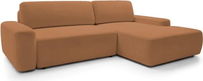 Narożnik BOULI Prawostronny z Elektryczną Regulacją wolnostojący tkanina Raven 44 Pomarańczowy DOMO HOME