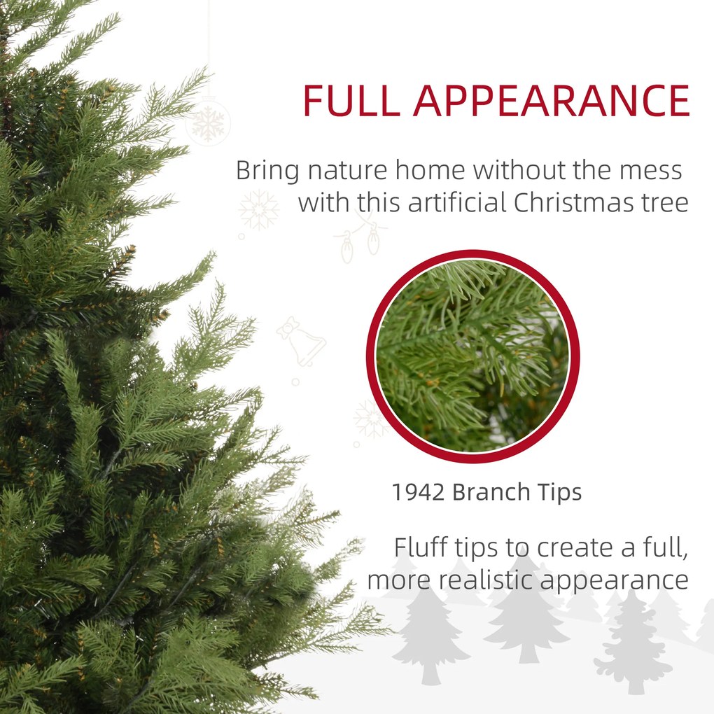 HOMCOM Choinka Sztuczna, Jodła, Realistyczny Wygląd, Szybki Montaż, Tworzywo Sztuczne, Zielona, 100 x 100 x 150cm | Aosom PL