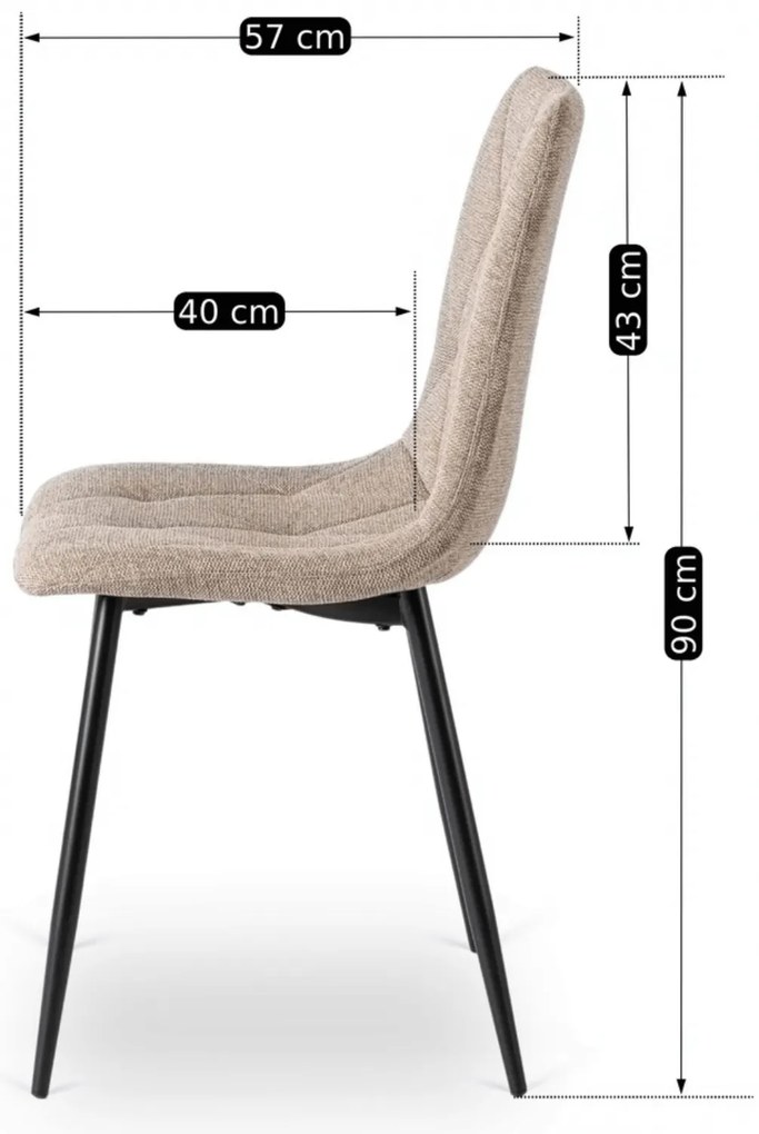 Zestaw Stół Okrągły Rozkładany HARRY 102-142 cm Dąb Artisan/Czarny i 4 Krzesła Tapicerowane ROBIN 2 Beżowe Nowoczesne