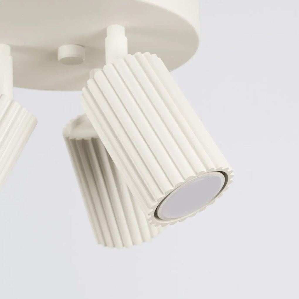 Plafon trzypunktowy KARBON 3P beżowy okrągły SOLLUX  LIGHTING