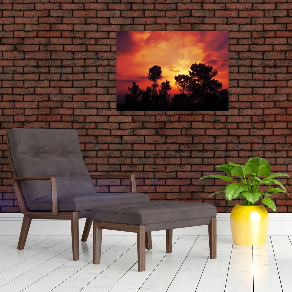 Obraz na szkle zachodu słońca (70x50 cm)
