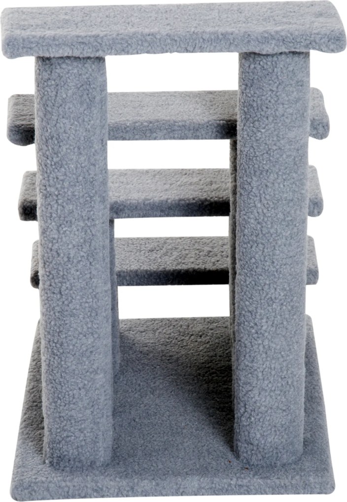 PawHut schody dla zwierząt kota i psa 4 stopnie wygodne wejście szare 635x43x60cm | Aosompl