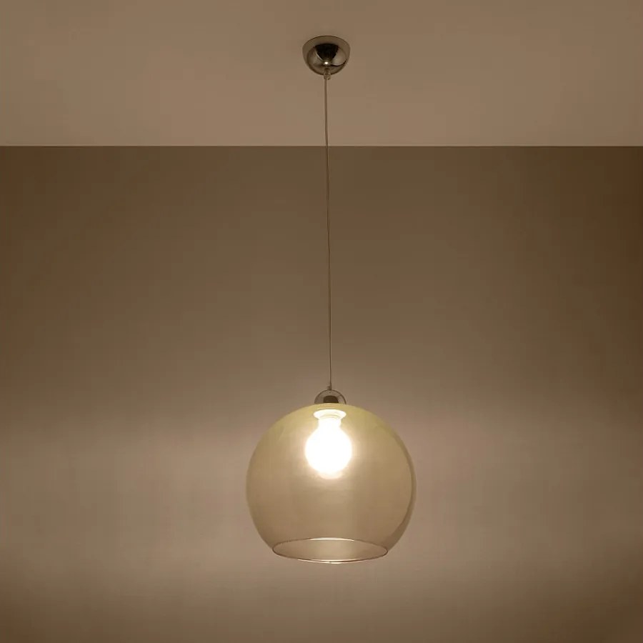 Lampy wiszące minimalistyczny Esfera, stal/szkło - 1 źródło światła 3000K - L.30 x H.120 cm - szampański
