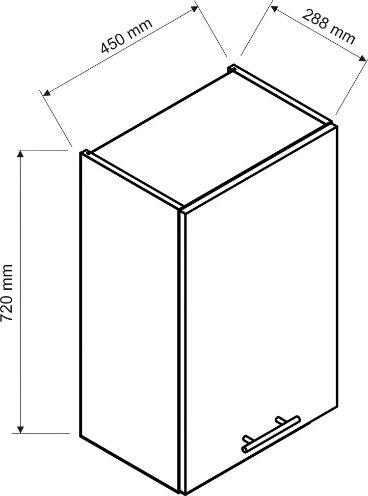 Szafka kuchenna górna 45 cm grafit S2-N28