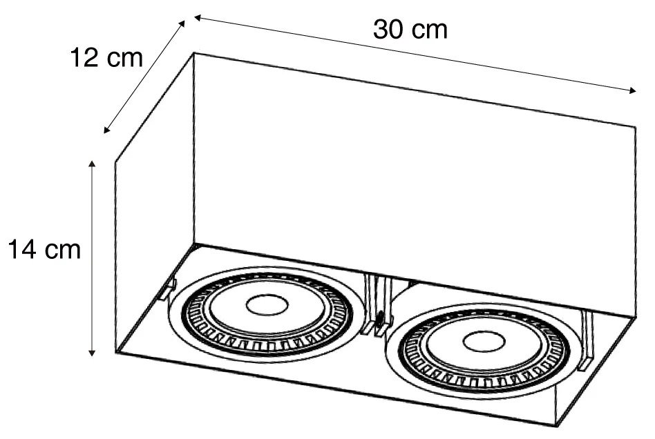 Nowoczesny reflektor natynkowy czarny z możliwością ściemniania LED 2-źródła światła - Dionysos Nowoczesny Oswietlenie wewnetrzne