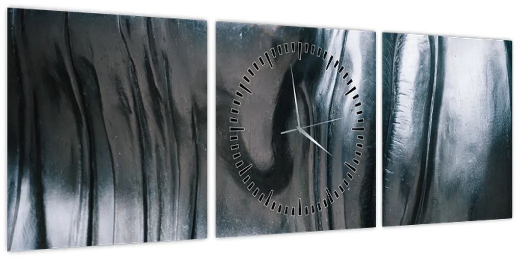 Obraz - Twarz ze stali (z zegarem) (90x30 cm)