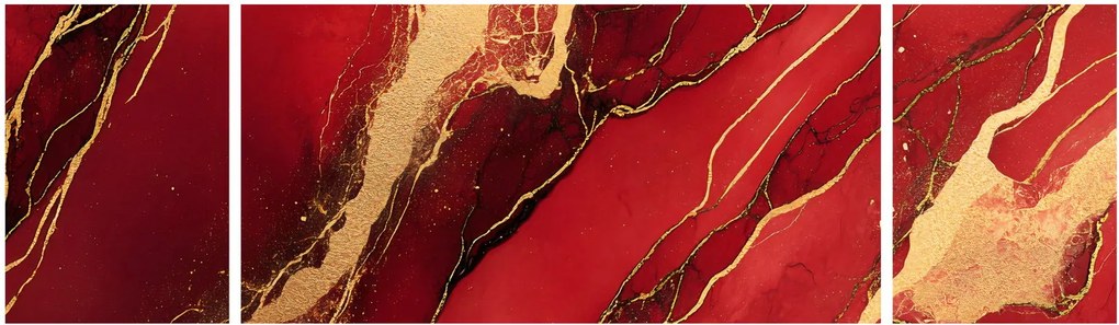 Obraz - Czerwono-złoty marmur (170x50 cm)