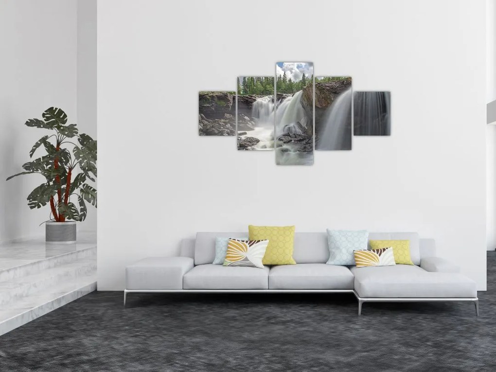 Obraz wodospadów (125x70 cm)