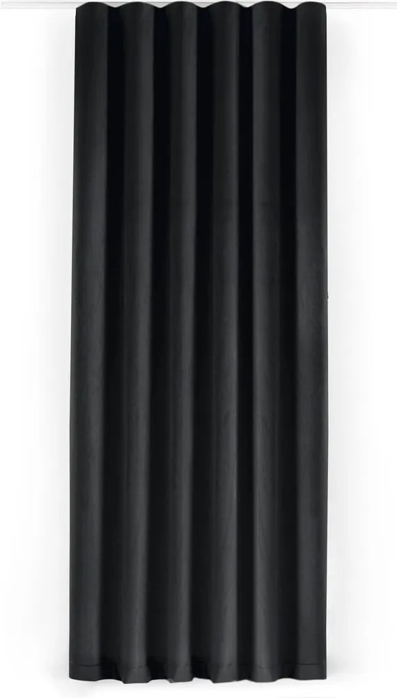 Czarna aksamitna zasłona częściowo zaciemniająca (dimout) 530x175 cm Velto – Filumi