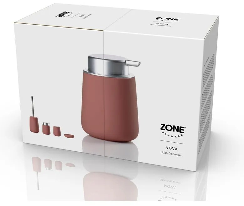 Jasnoczerwony porcelanowy dozownik do mydła 250 ml Nova – Zone
