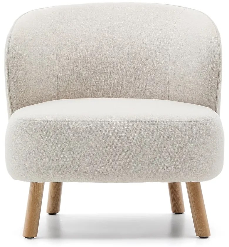 Kremowy fotel z tkaniny szenilowej Ulit – Kave Home