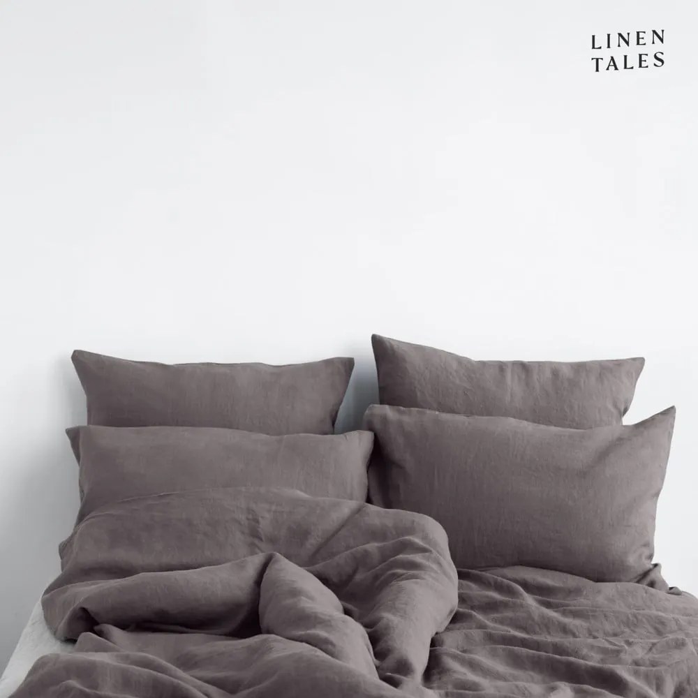 Ciemnoszara lniana pościel dwuosobowa 200x200 cm – Linen Tales