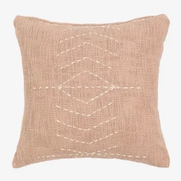 Kwadratowa Poduszka 40x40 Cm Z Bawełny Ceara Marrón Nude Claro - Sklum
