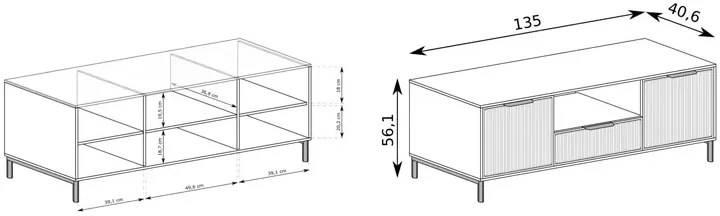 Lamelowa szafka rtv w kolorze indigo K7-L71