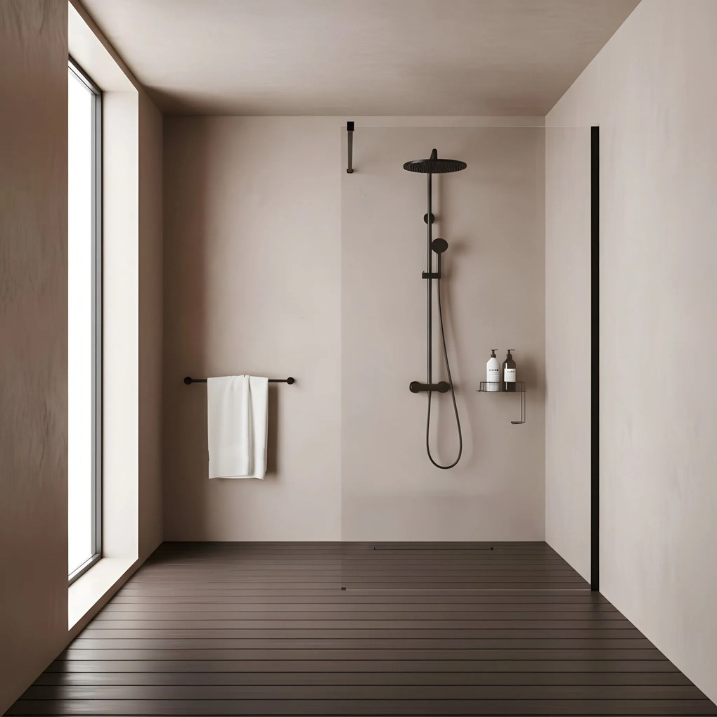 Kabina prysznicowa Walk-In Rea Flexi Transparent / Black 90