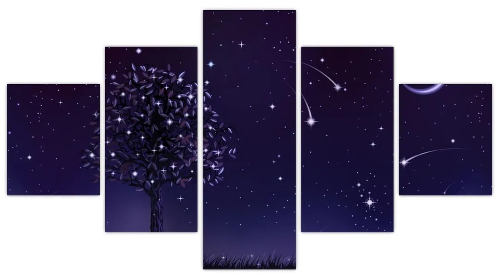 Obraz - Noc uchwycona przez ilustrację (125x70 cm)