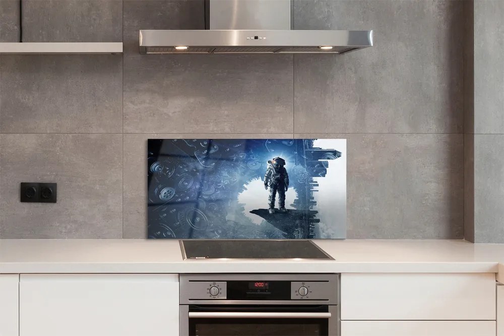 Szklany Panel Miasto Maszyn i Postać