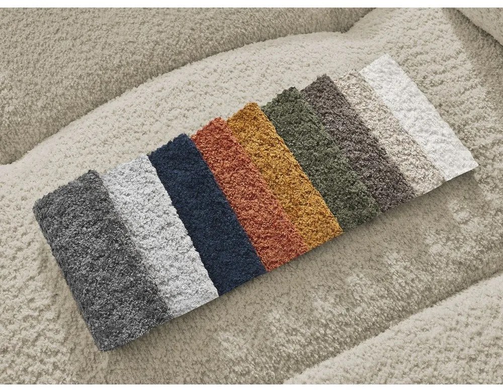 Beżowy rozkładany narożnik z materiału bouclé ze schowkiem (lewostronny/z szezlongiem) Roxelane – Bobochic Paris