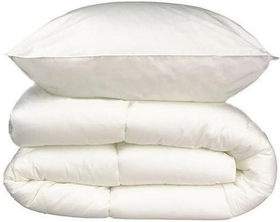 Zestaw Pościeli z Mikrofibry Ciepły 140x200 cm + Poduszka 60x60 cm Biały