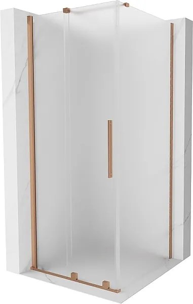Mexen Velar kabina prysznicowa rozsuwana 100 x 100 cm, szron, miedź szczotkowana - 871-100-100-31-65