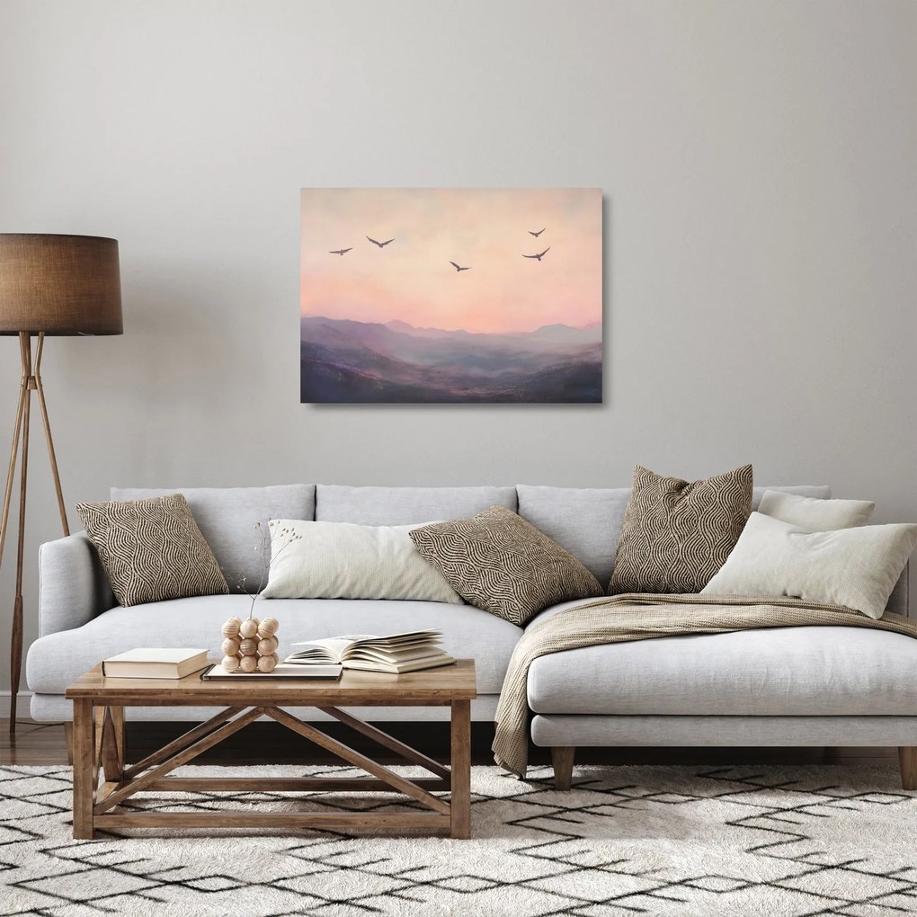 Obraz na szkle - Stado ptaków II. (70x50 cm)