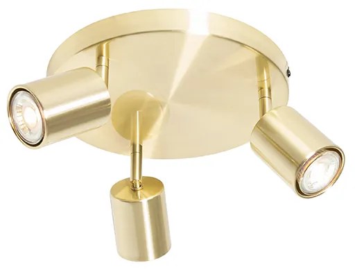 Nowoczesna lampa sufitowa mosiężna regulowana okrągła 3-światłowa - Java