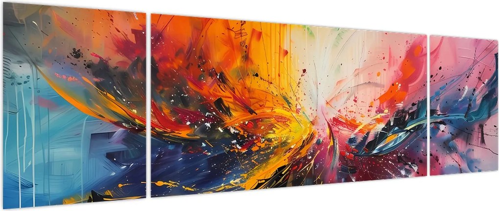 Obraz - Abstrakcja kolorów (170x50 cm)