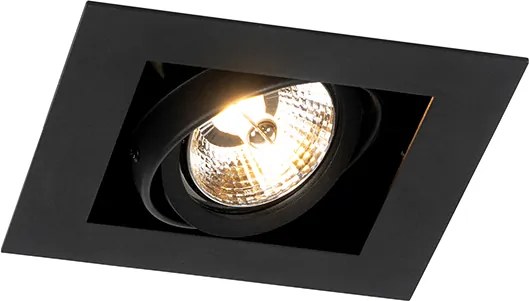 Zestaw 6 nowoczesnych regulowanych reflektorów wpuszczanych czarnych - Oneon 70