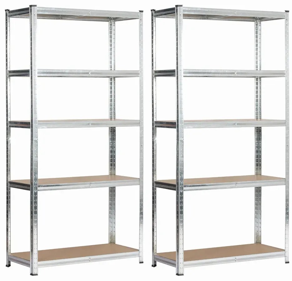 Srebrny zestaw 2 metalowych regałów - Filove 6X