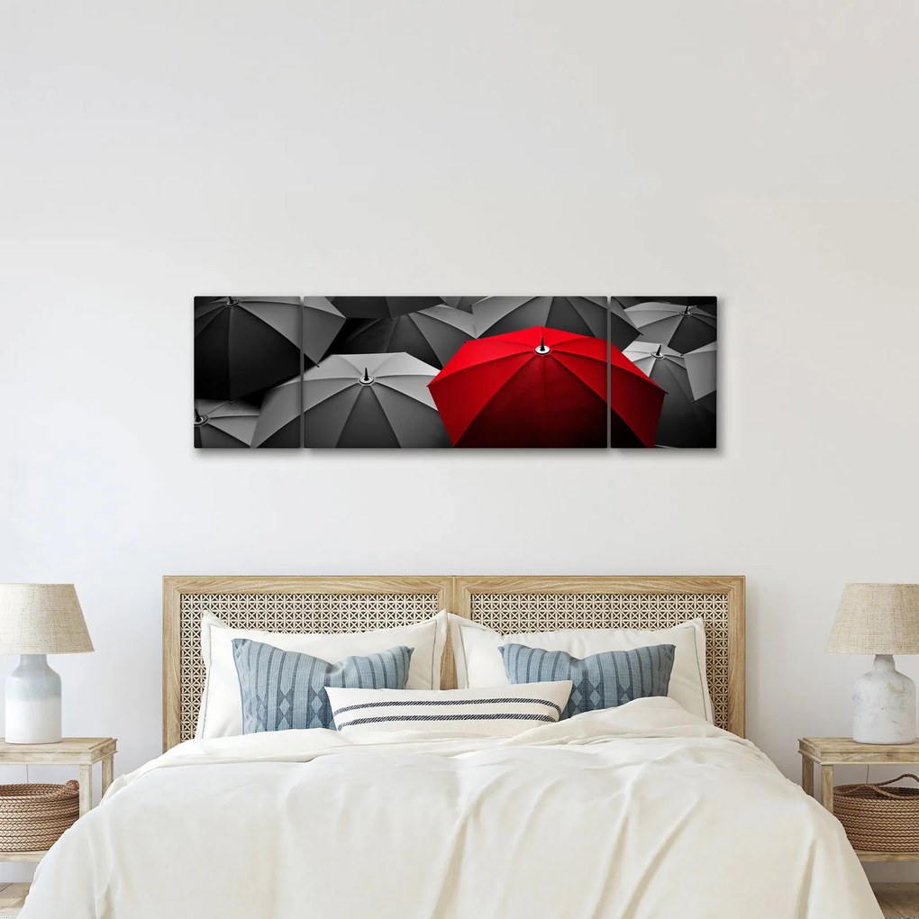 Obraz otwartych parasoli (170x50 cm)