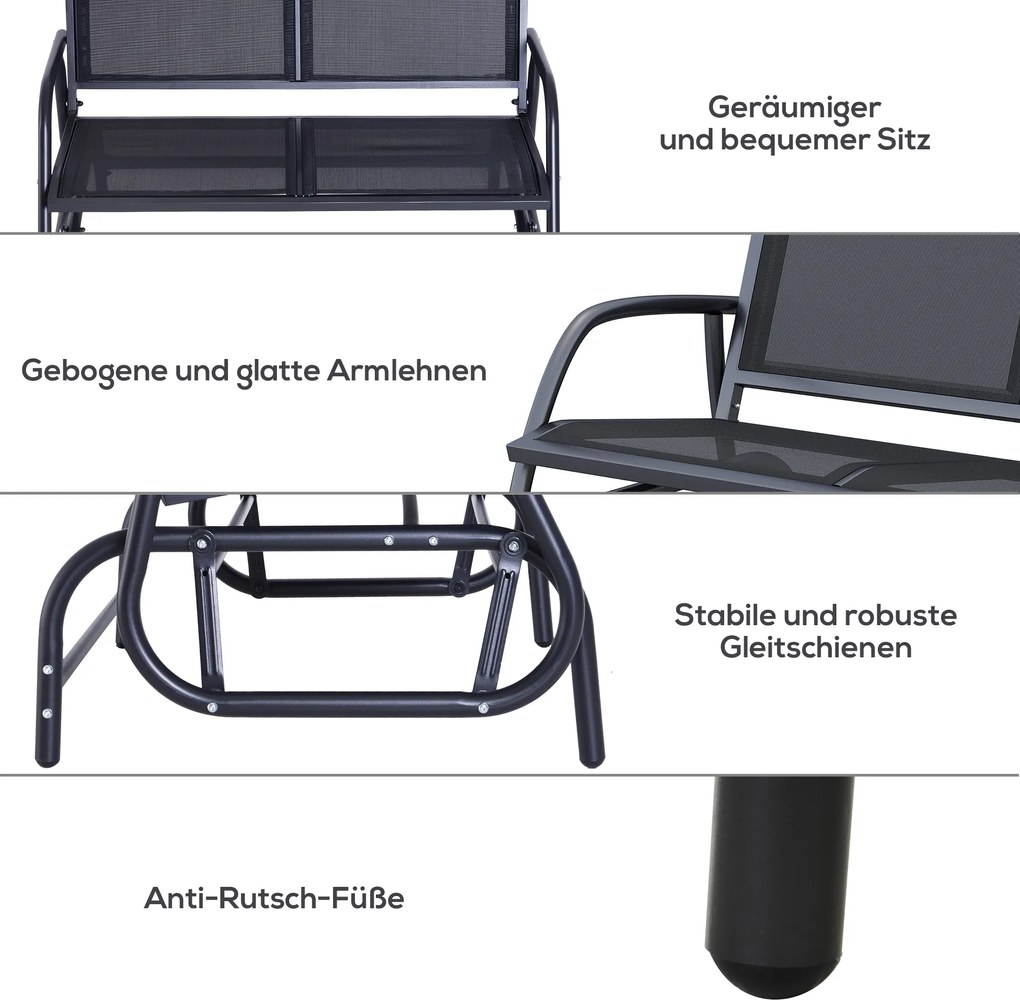 Outsunny ławka bujana huśtawka ogrodowa ławka ogrodowa krzesło bujane ławka parkowa czarna