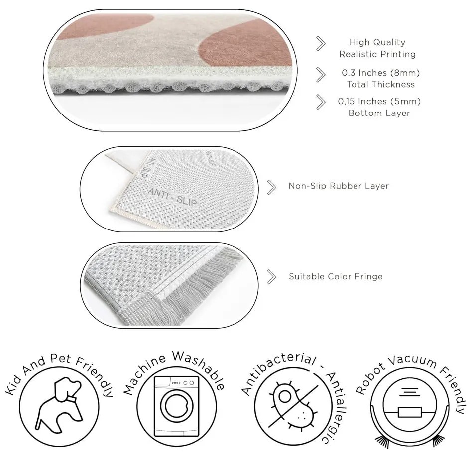 Różowy chodnik odpowiedni do prania 60x230 cm Strawberry Latte – Mila Home