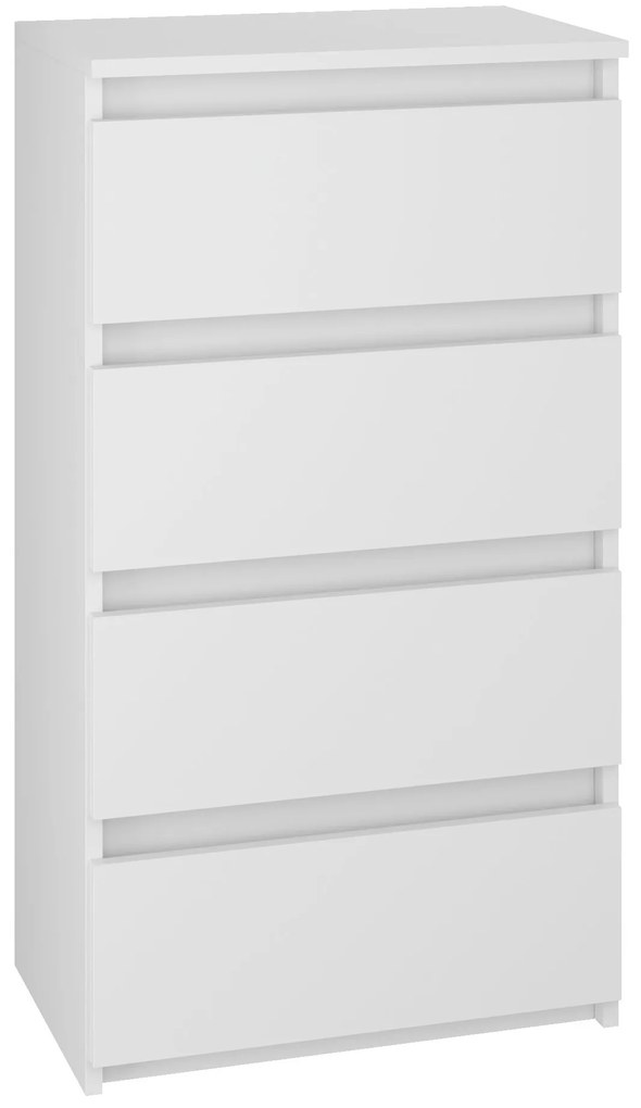Komoda BASIC 4 szuflady – Biała | 50x97x40 cm