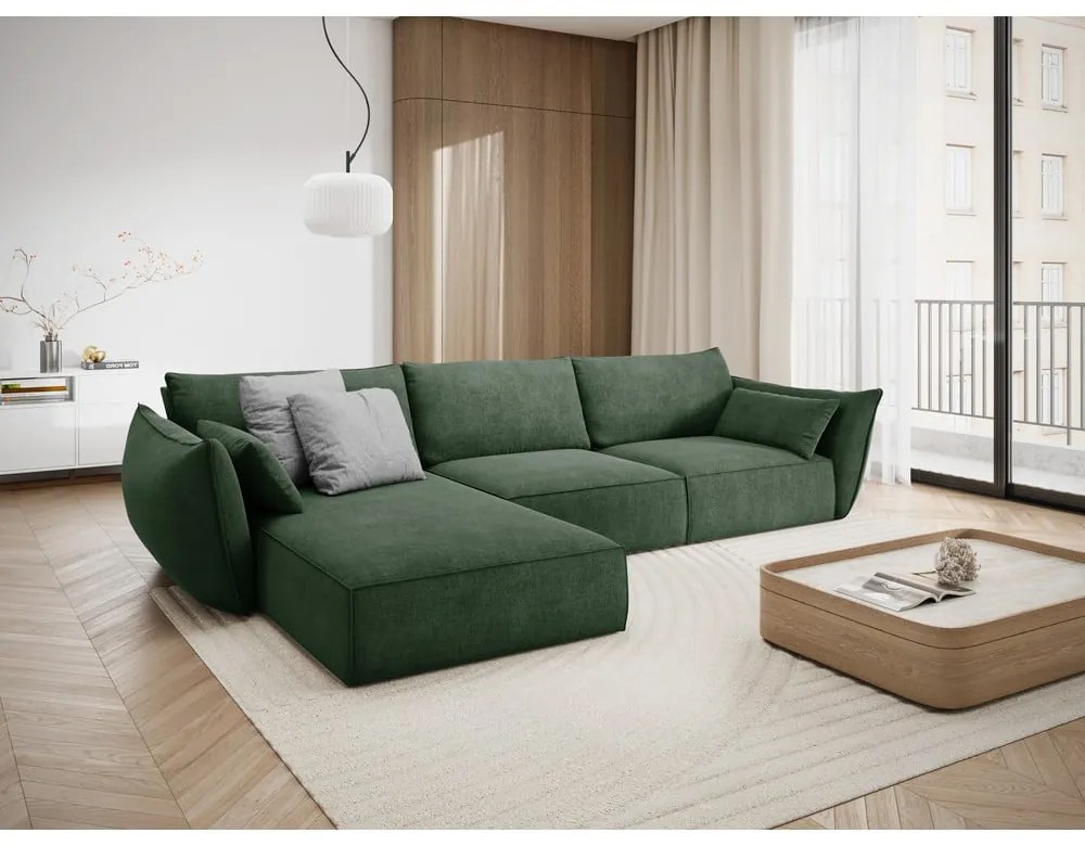 Ciemnozielony narożnik (lewostronny) Vanda – Mazzini Sofas