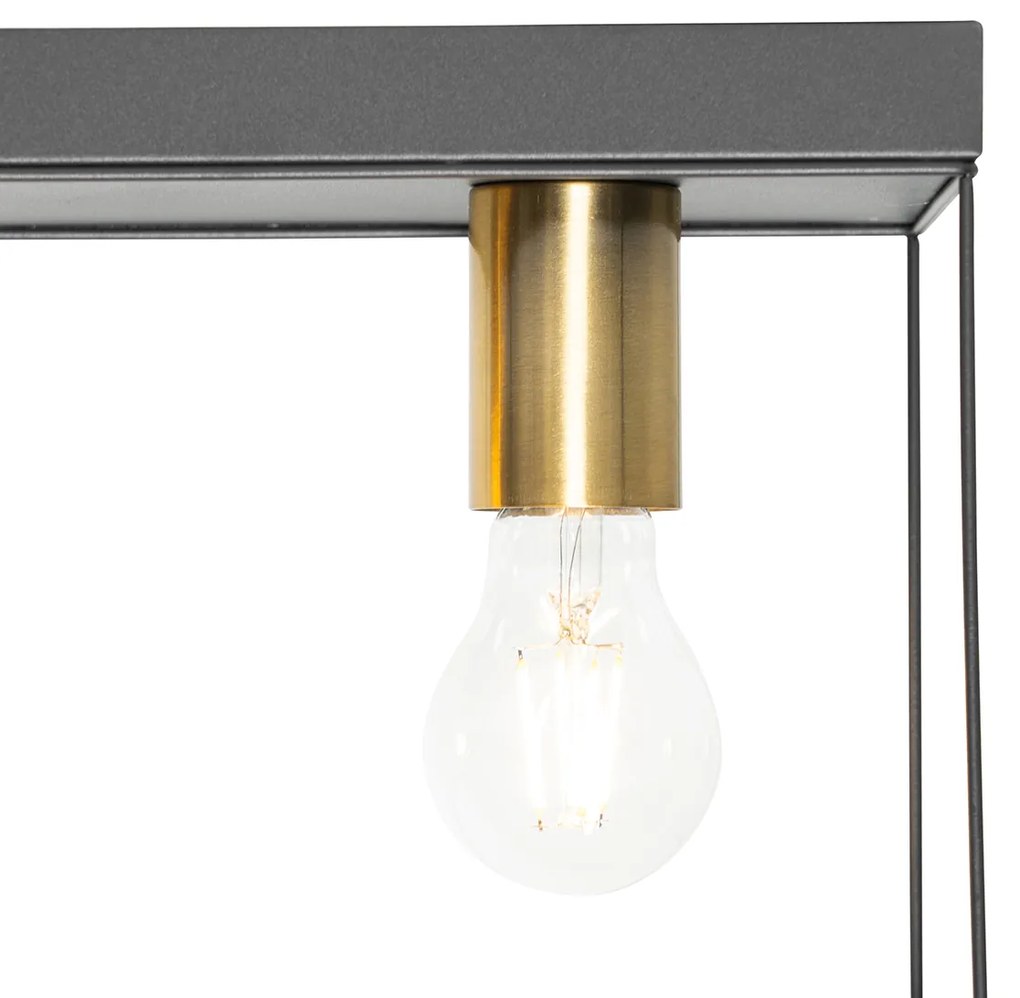 Minimalistyczna lampa sufitowa czarna ze złotem 2-światła - Kodi Nowoczesny Oswietlenie wewnetrzne