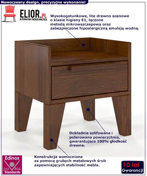 Drewniana szafka nocna z szufladą Felicia 4X - 4 kolory