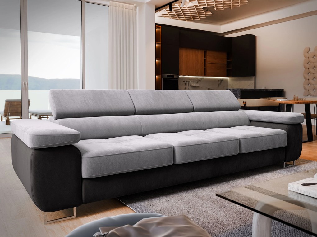 Masseno Sofa MOSINE z funkcją spania - Jasnoszary - MONOLITH 84 + MONOLITH 95