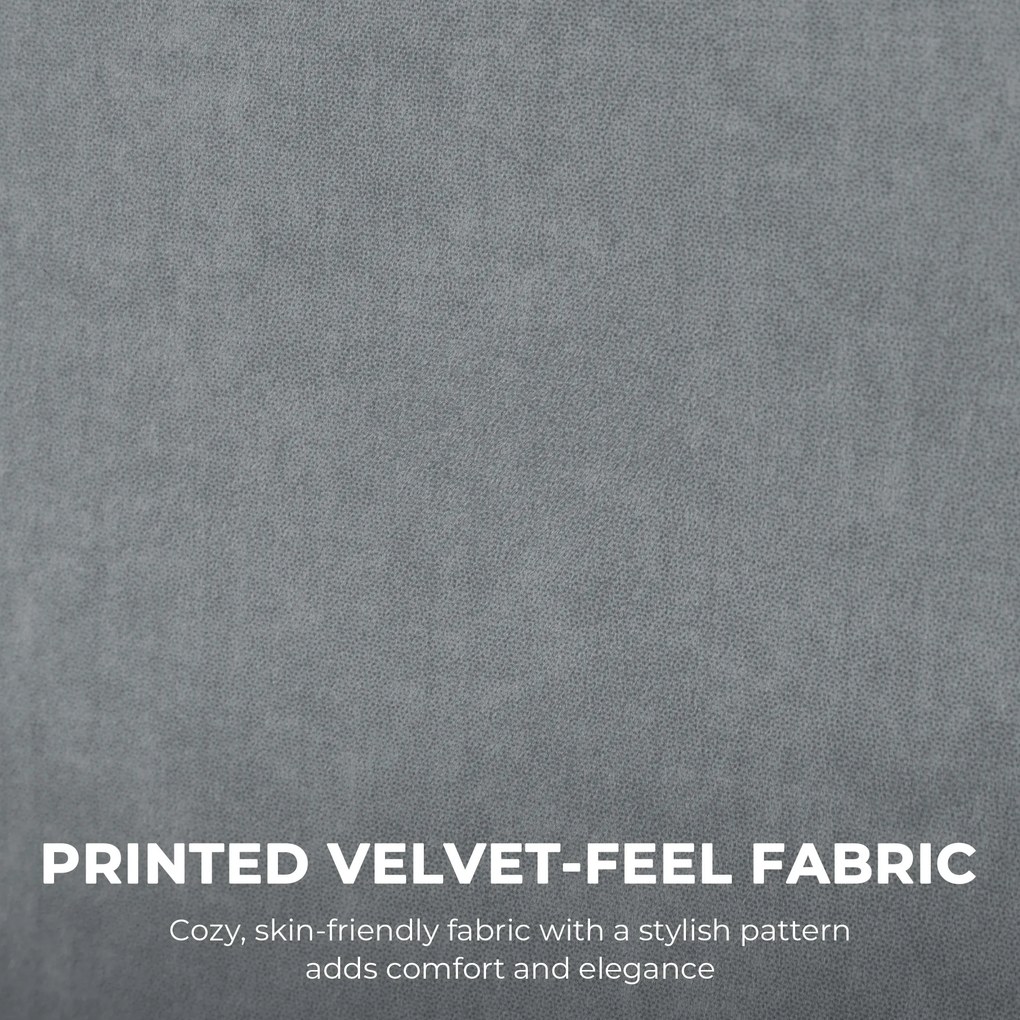 HOMCOM Ergonomiczny fotel biurowy z funkcją masażu, 4 punkty masażu, fotel z wysokim oparciem typu butterfly, szerokie siedzisko, szary aksamit | Aosom PL