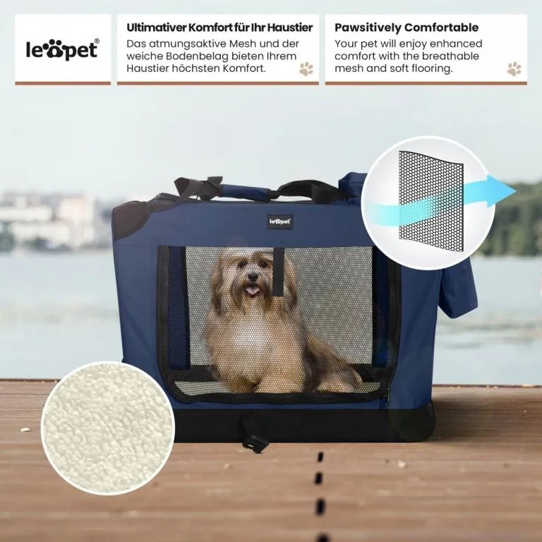 Leopet Box transportowy dla psów XL, niebieski
