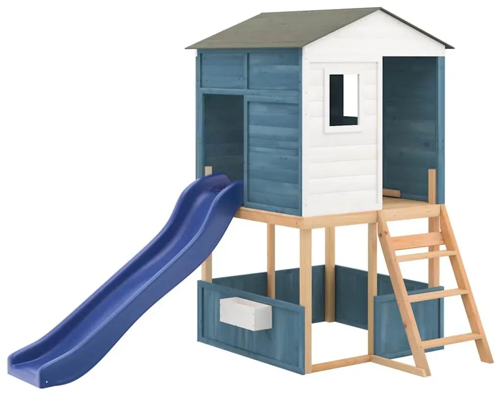 Niebieski plac zabaw ze zjeżdzalnią i piaskownicą Z0-C62