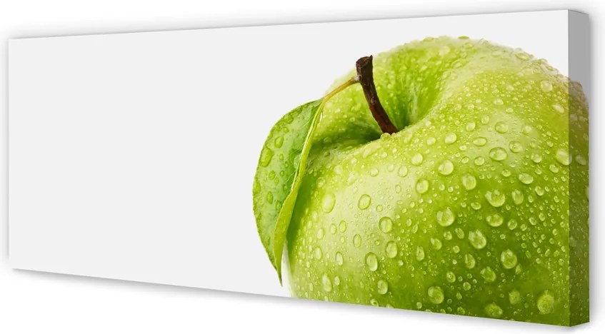 Obraz drukowany na płótnie Zielone Jabłko w Rosie